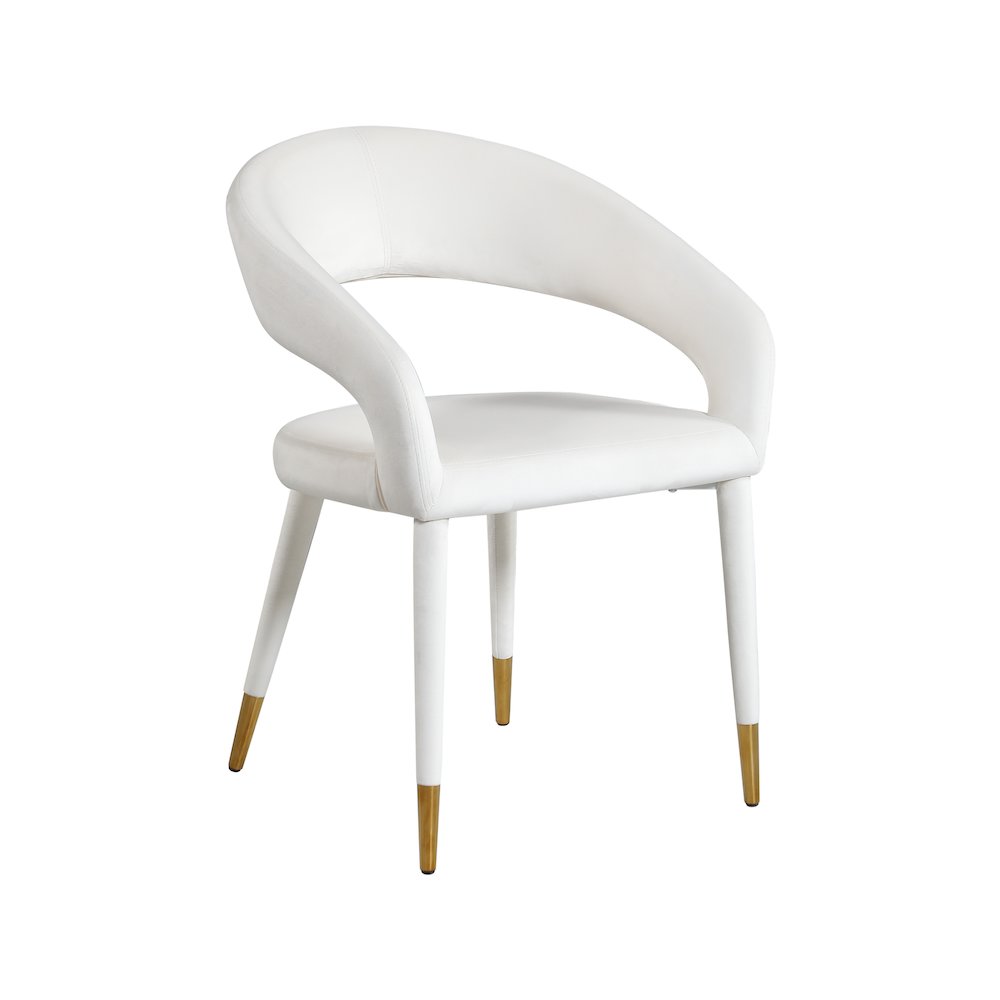 Destiny Cream Velvet Dining Chair. Picture 1
