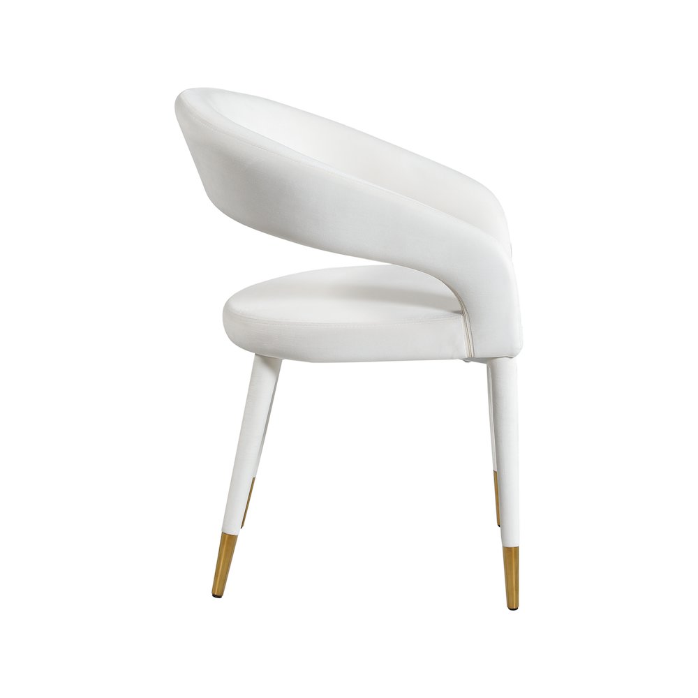 Destiny Cream Velvet Dining Chair. Picture 4