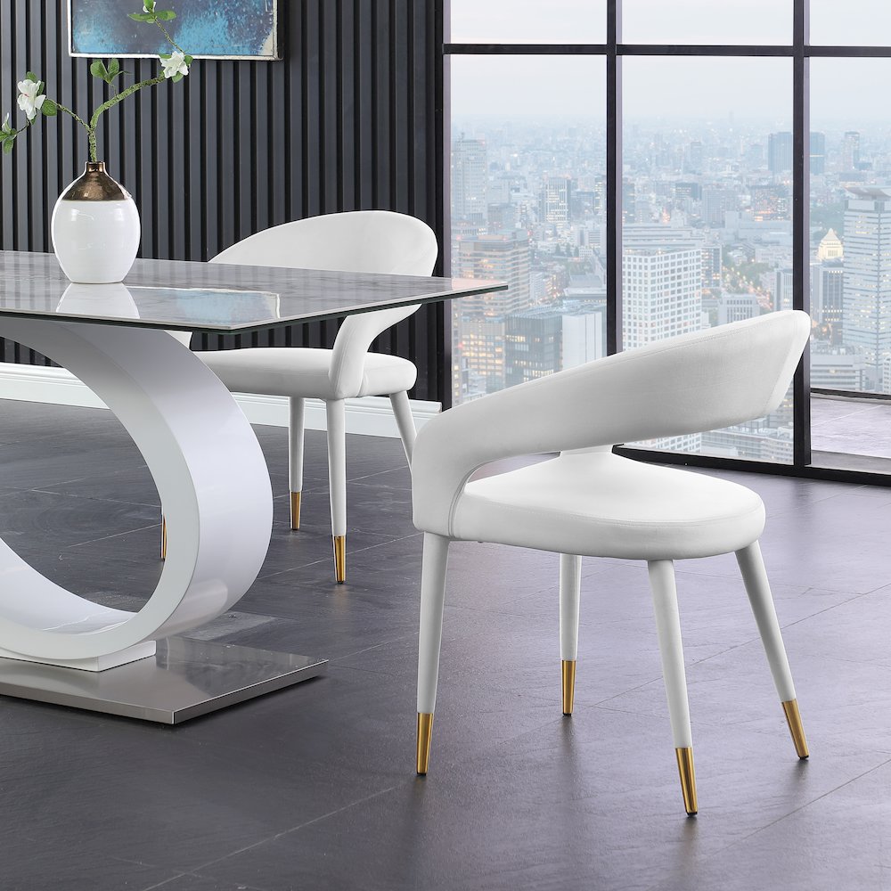 Destiny Cream Velvet Dining Chair. Picture 6