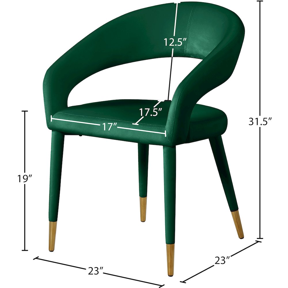 Destiny Green Velvet Dining Chair. Picture 7