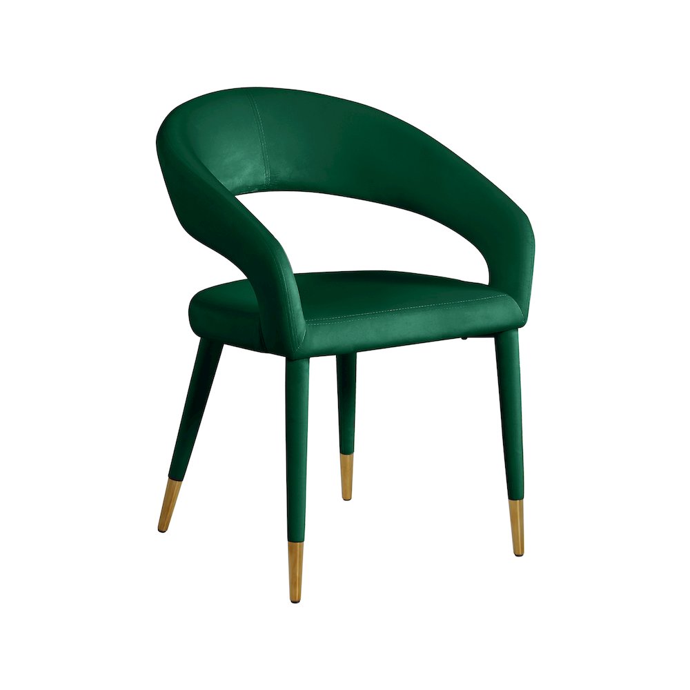 Destiny Green Velvet Dining Chair. Picture 1