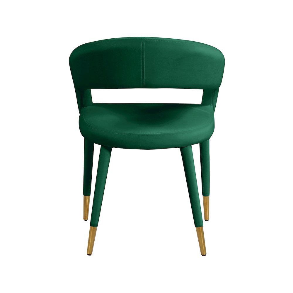 Destiny Green Velvet Dining Chair. Picture 2