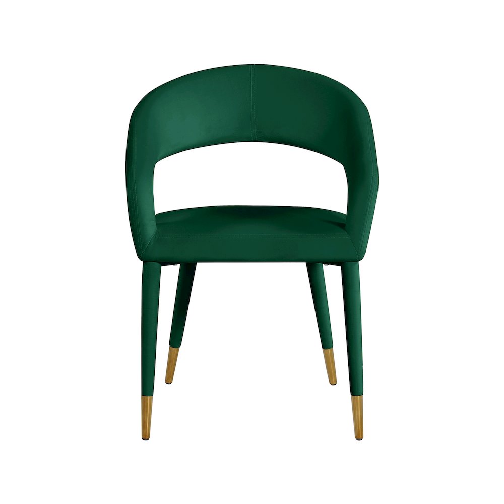 Destiny Green Velvet Dining Chair. Picture 3