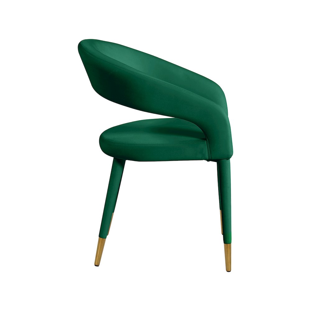 Destiny Green Velvet Dining Chair. Picture 4