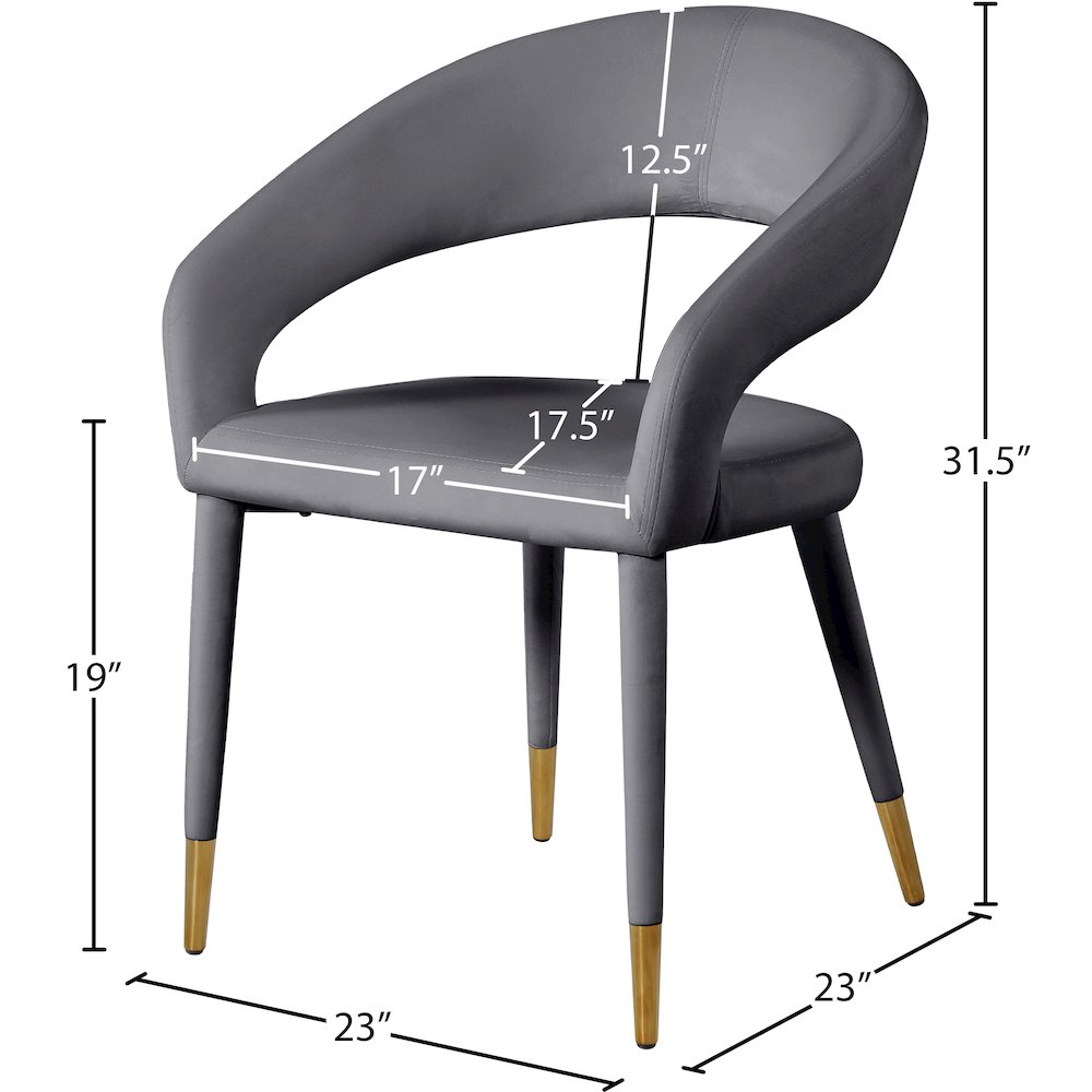 Destiny Grey Velvet Dining Chair. Picture 7