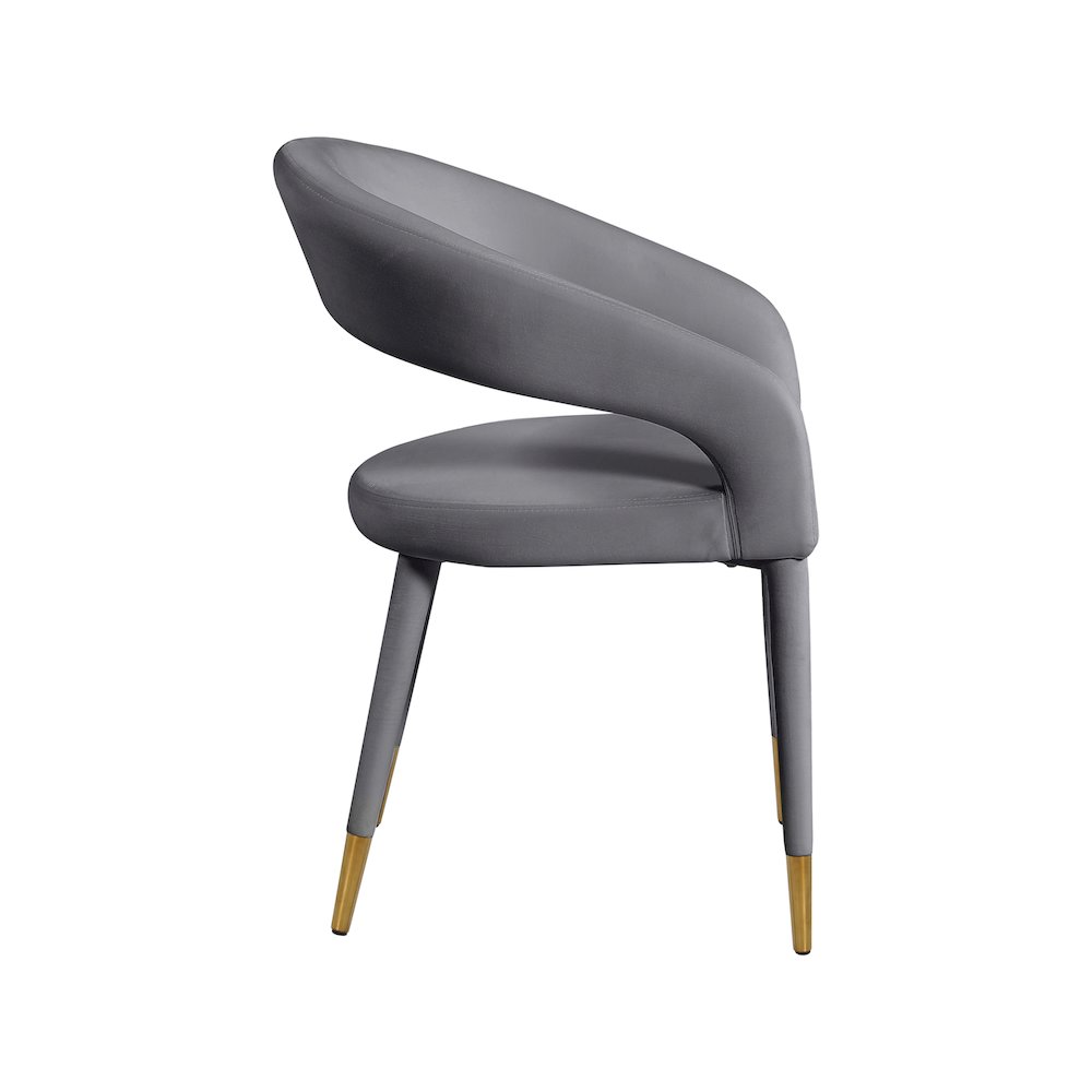 Destiny Grey Velvet Dining Chair. Picture 4