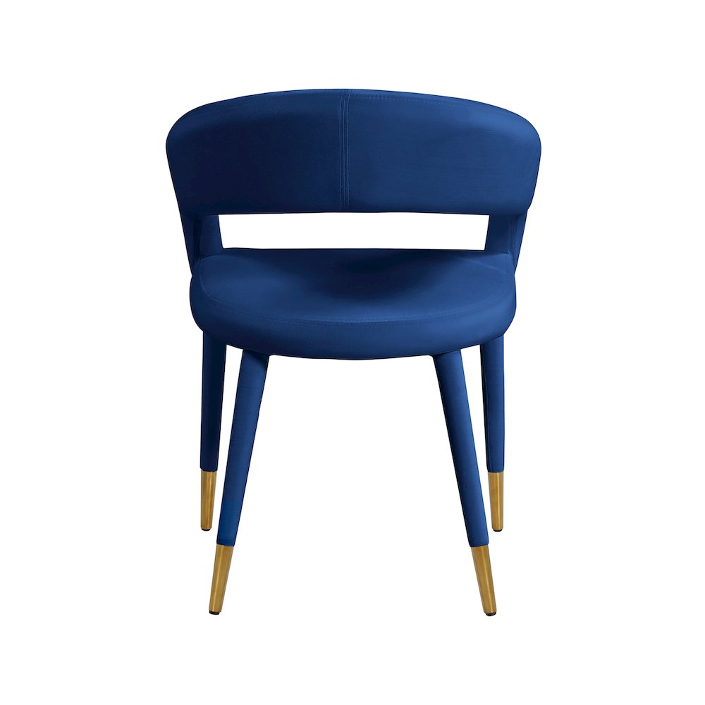 Destiny Navy Velvet Dining Chair. Picture 2