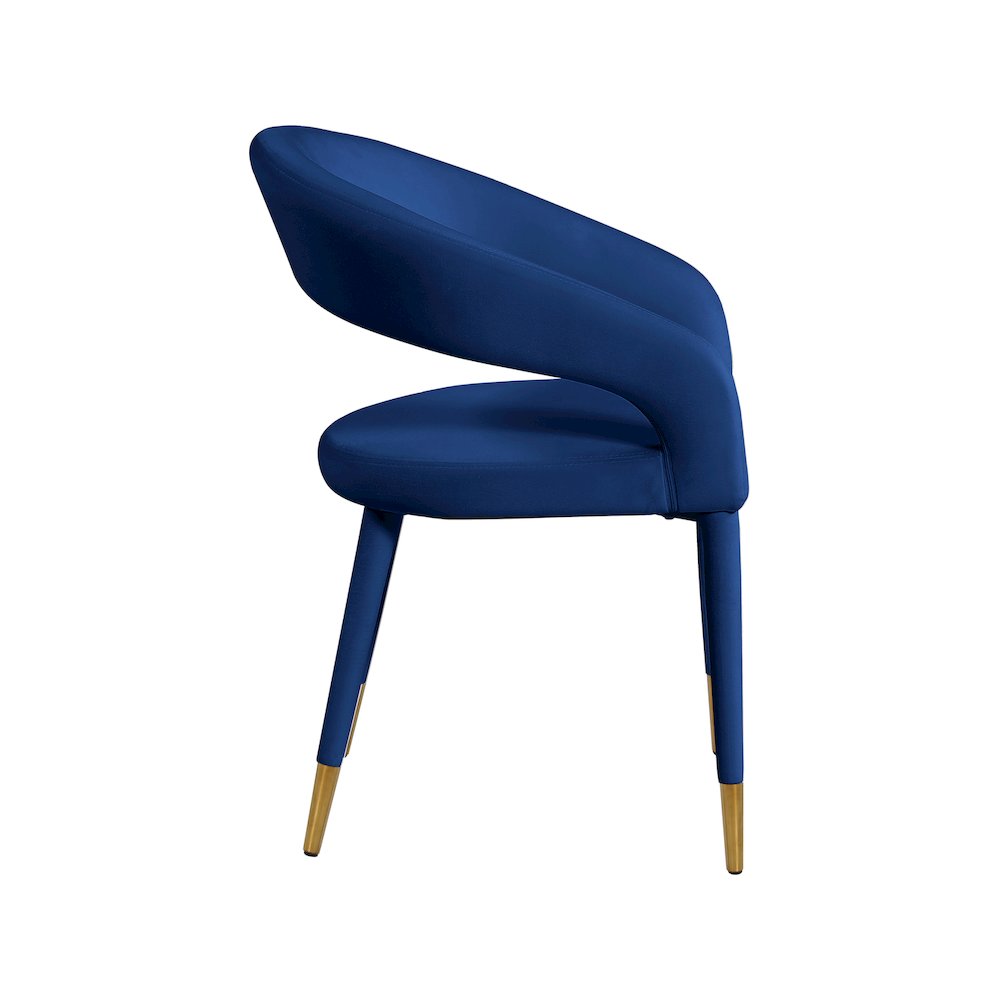 Destiny Navy Velvet Dining Chair. Picture 4