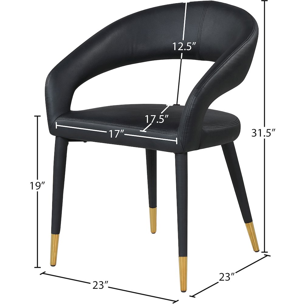 Destiny Black Vegan Leather Dining Chair. Picture 7