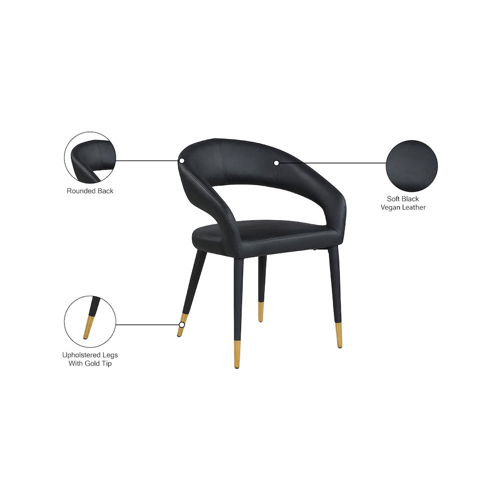 Destiny Black Vegan Leather Dining Chair. Picture 8