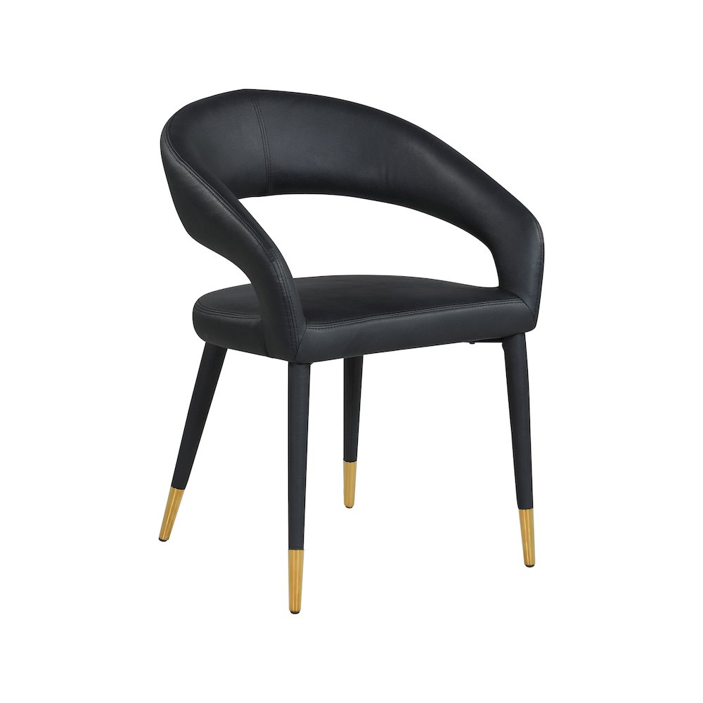 Destiny Black Vegan Leather Dining Chair. Picture 1