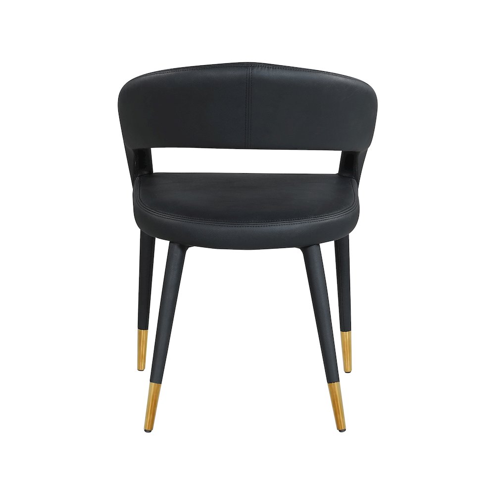 Destiny Black Vegan Leather Dining Chair. Picture 2