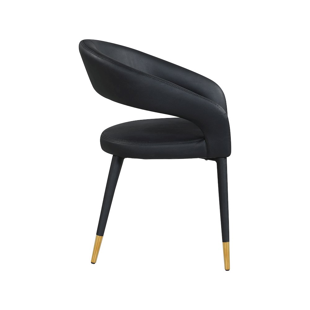 Destiny Black Vegan Leather Dining Chair. Picture 4