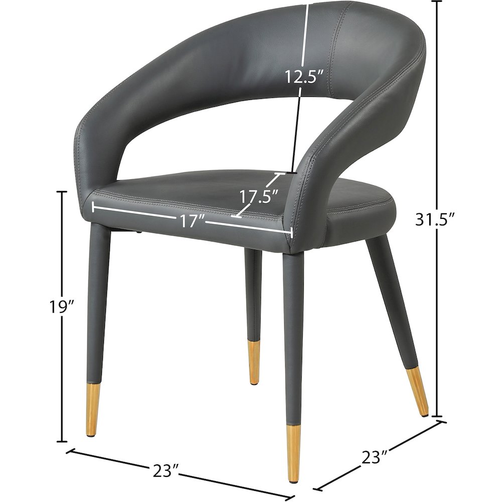 Destiny Grey Vegan Leather Dining Chair. Picture 7