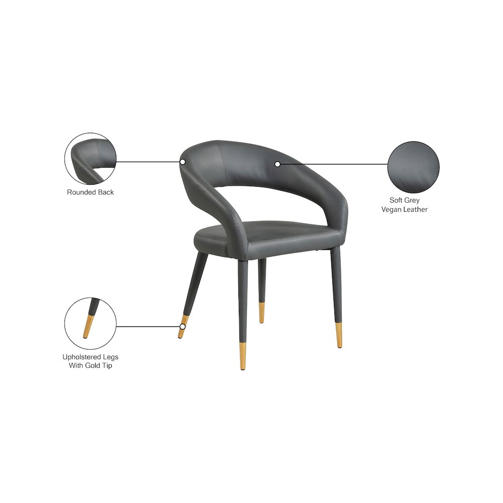 Destiny Grey Vegan Leather Dining Chair. Picture 8