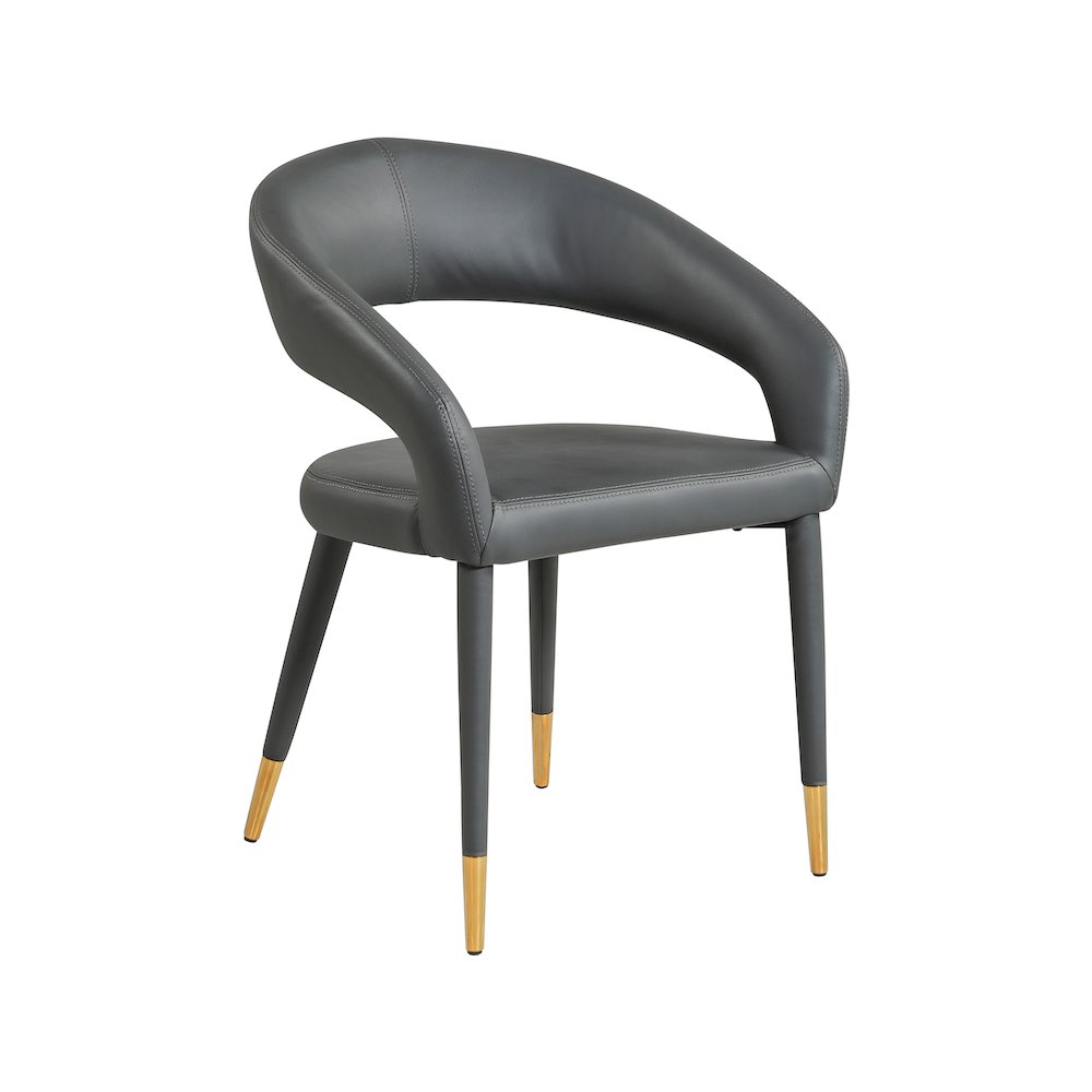 Destiny Grey Vegan Leather Dining Chair. Picture 1