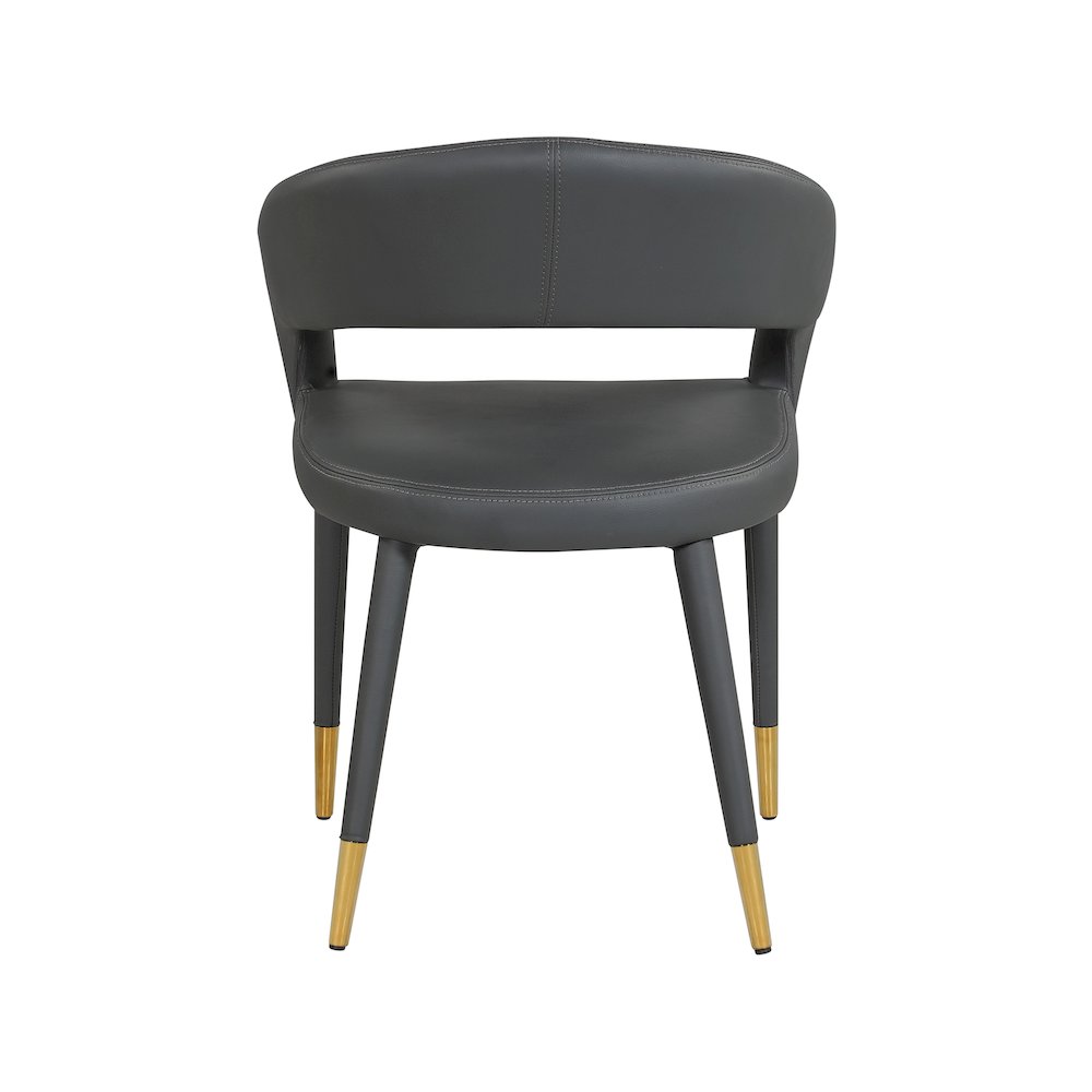 Destiny Grey Vegan Leather Dining Chair. Picture 2