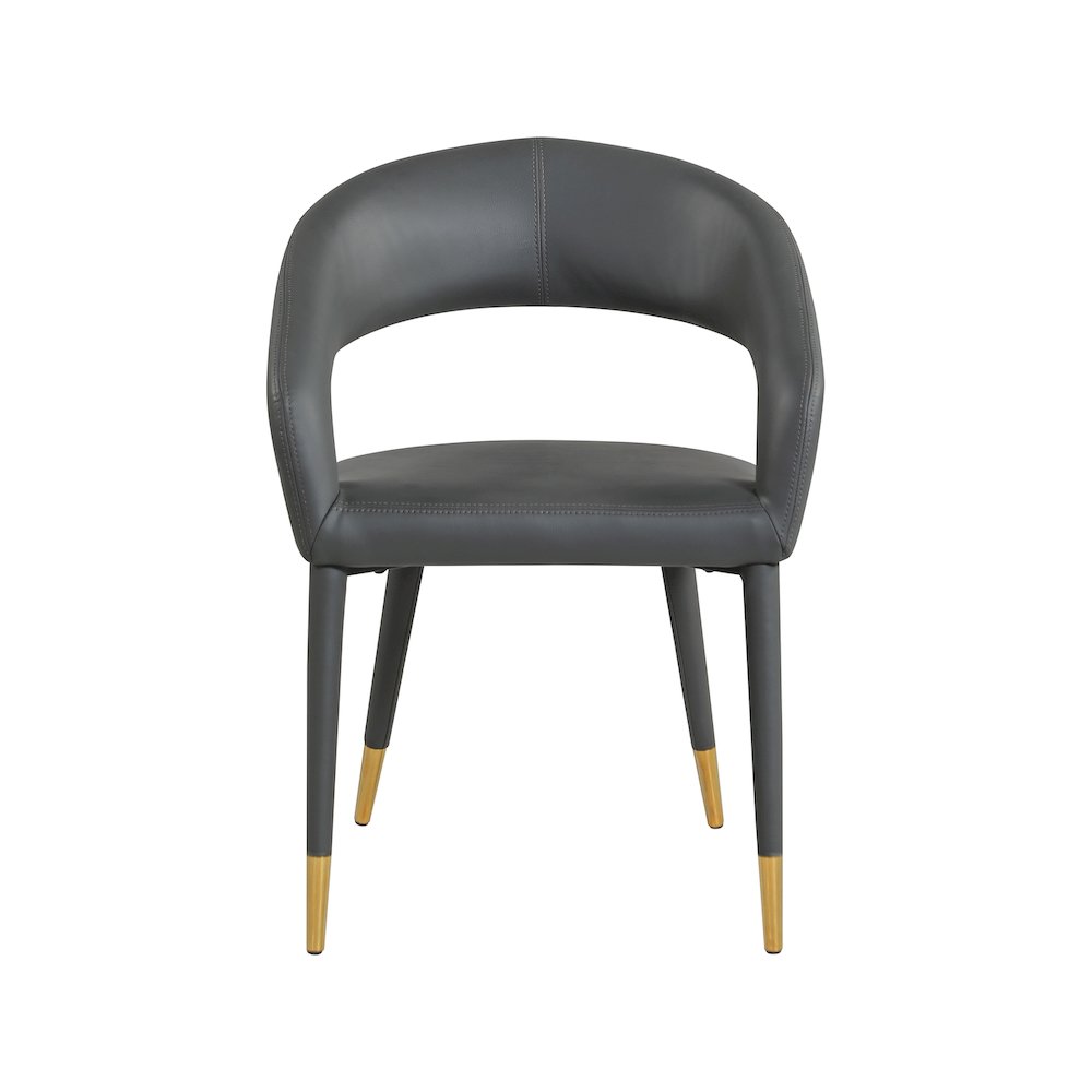 Destiny Grey Vegan Leather Dining Chair. Picture 3
