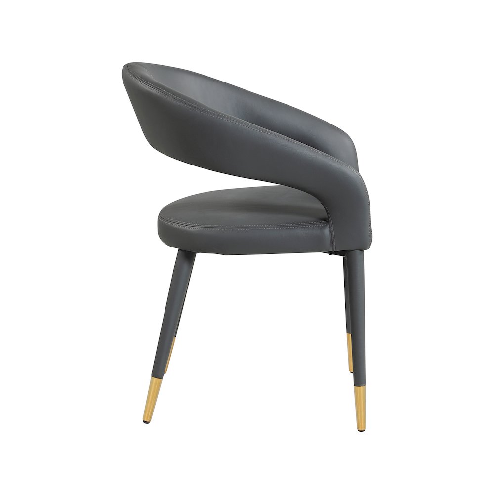 Destiny Grey Vegan Leather Dining Chair. Picture 4