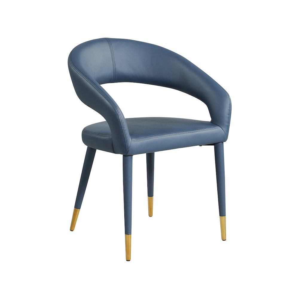 Destiny Navy Vegan Leather Dining Chair. Picture 1