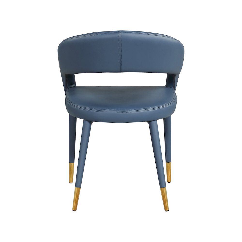 Destiny Navy Vegan Leather Dining Chair. Picture 2