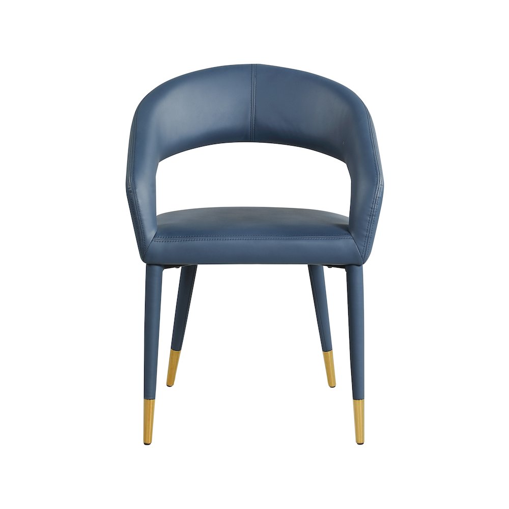 Destiny Navy Vegan Leather Dining Chair. Picture 3