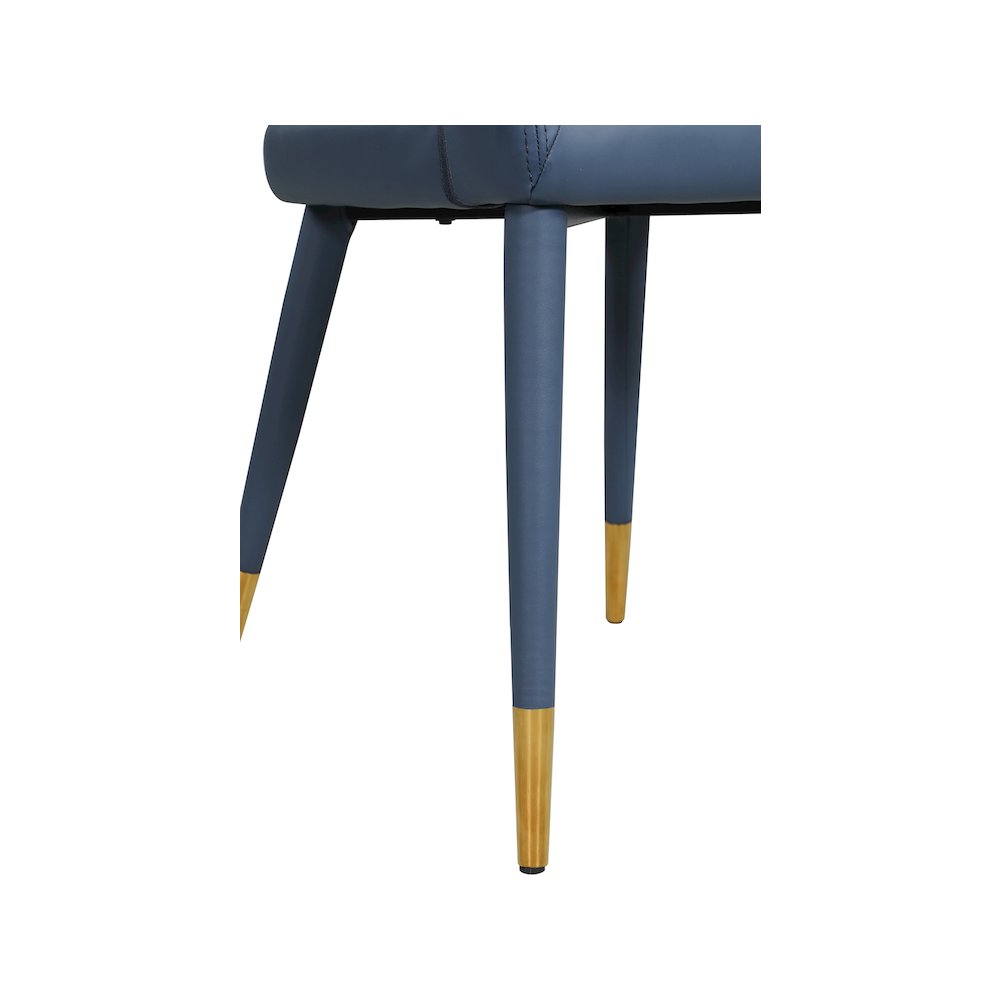 Destiny Navy Vegan Leather Dining Chair. Picture 5