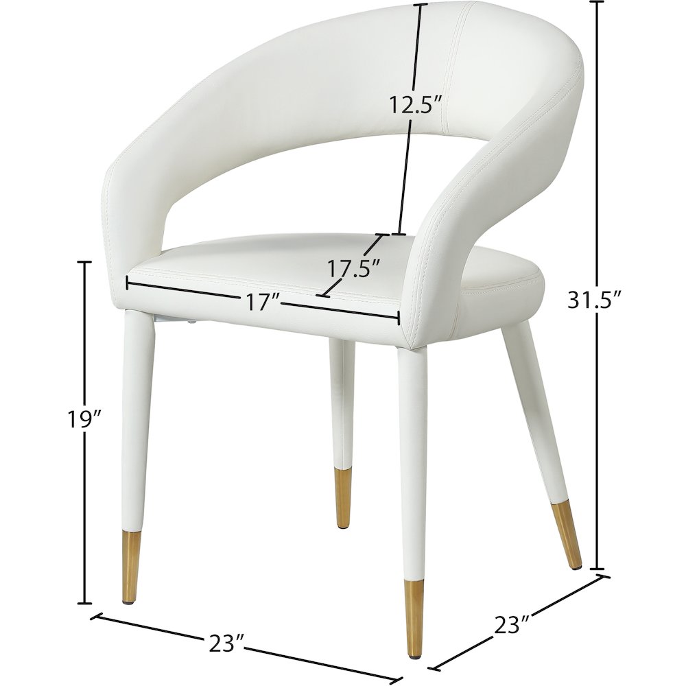 Destiny White Vegan Leather Dining Chair. Picture 7