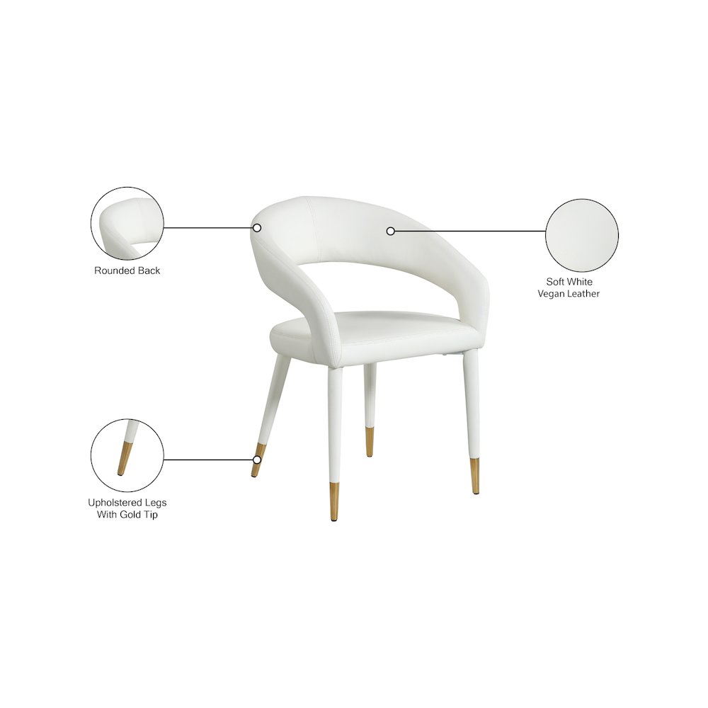 Destiny White Vegan Leather Dining Chair. Picture 8