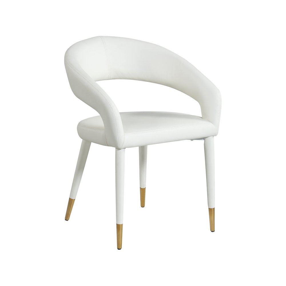 Destiny White Vegan Leather Dining Chair. Picture 1