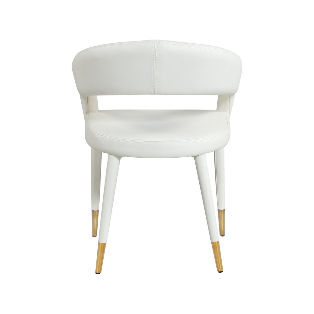Destiny White Vegan Leather Dining Chair. Picture 2
