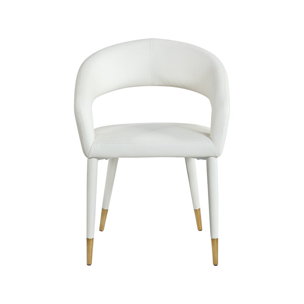 Destiny White Vegan Leather Dining Chair. Picture 3