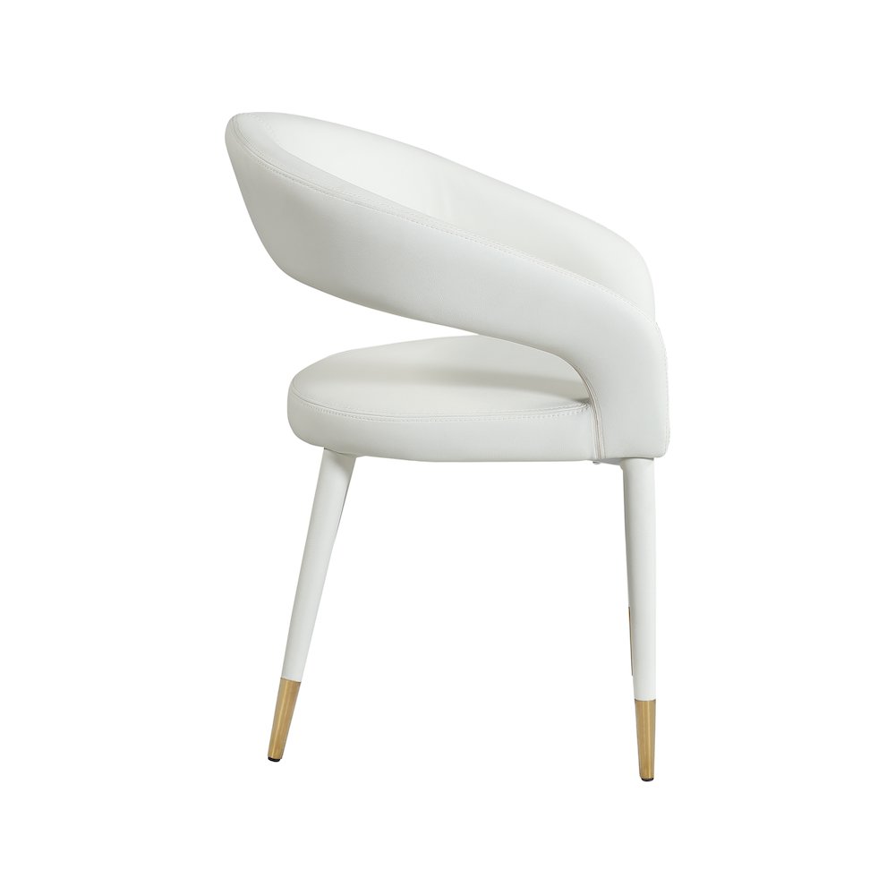 Destiny White Vegan Leather Dining Chair. Picture 4