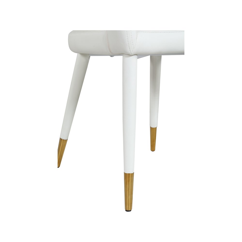 Destiny White Vegan Leather Dining Chair. Picture 5