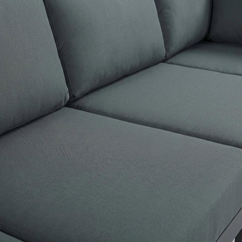 Gray Fabric Outdoor Patio Modular Sectional With Contemporary Style. Picture 5