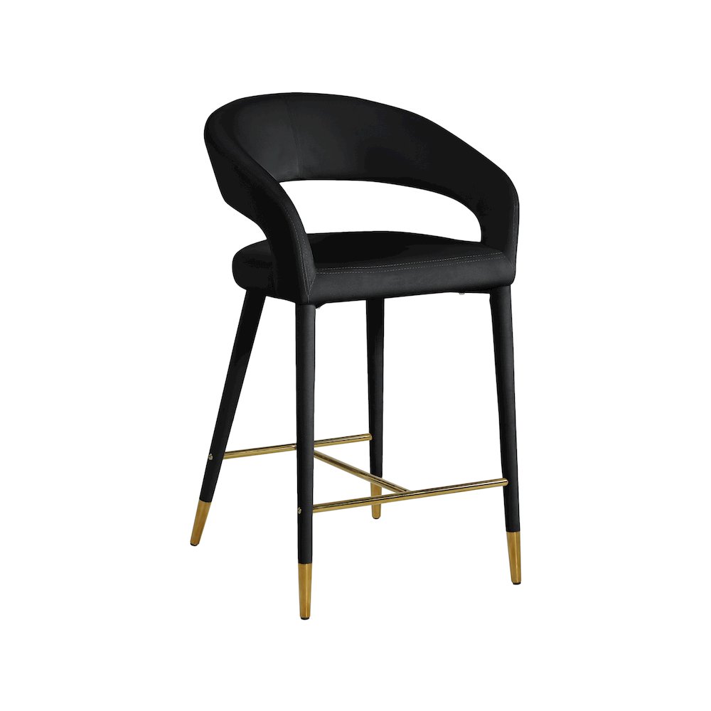 Destiny Black Velvet Stool. Picture 1