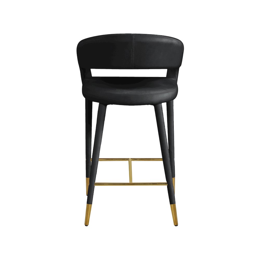 Destiny Black Velvet Stool. Picture 2