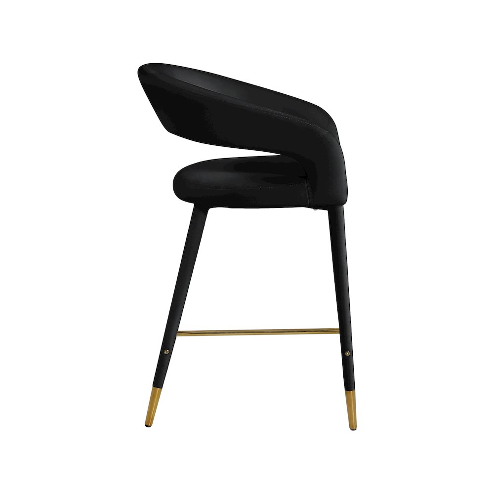 Destiny Black Velvet Stool. Picture 4
