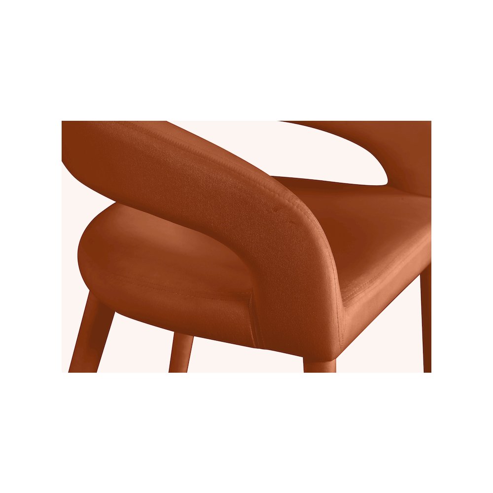 Destiny Cognac Velvet Stool. Picture 5