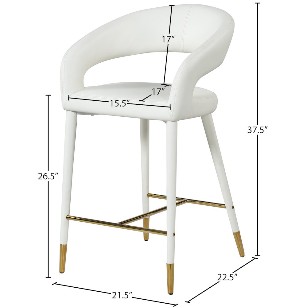 Destiny Cream Velvet Stool. Picture 6