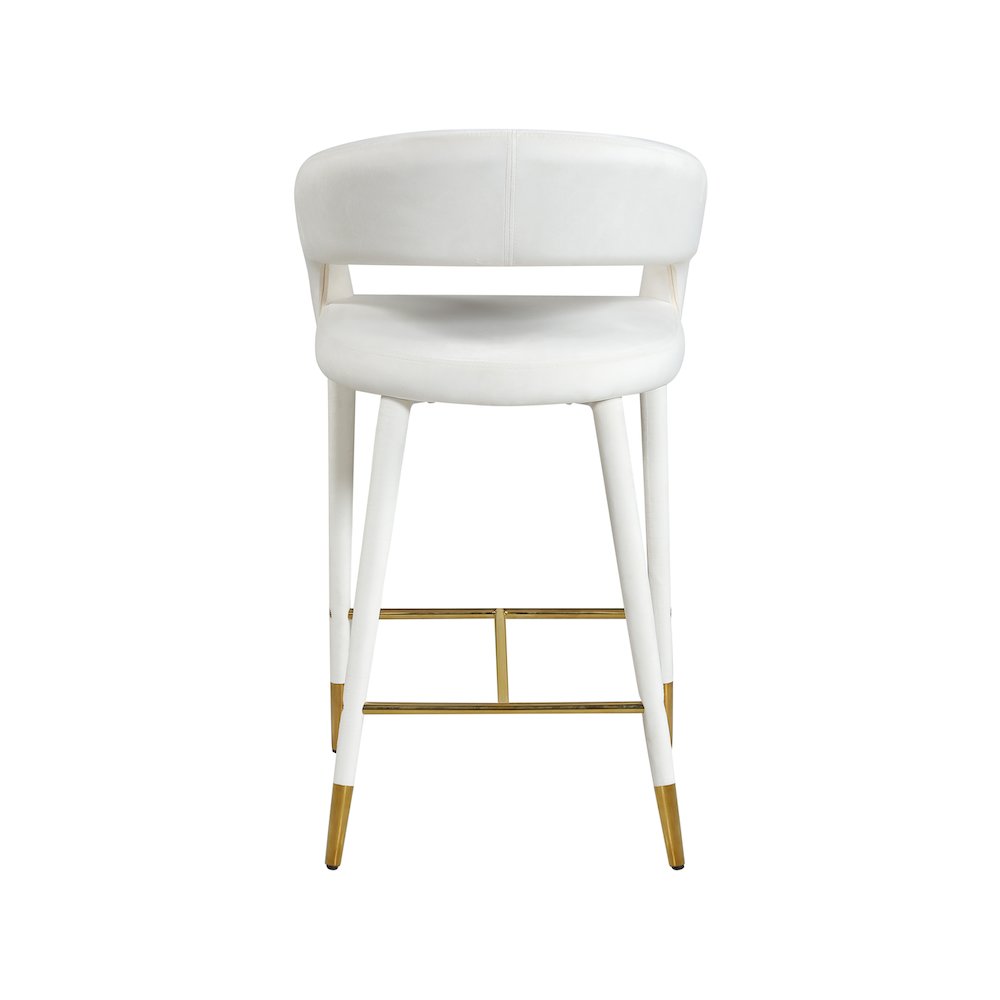 Destiny Cream Velvet Stool. Picture 2