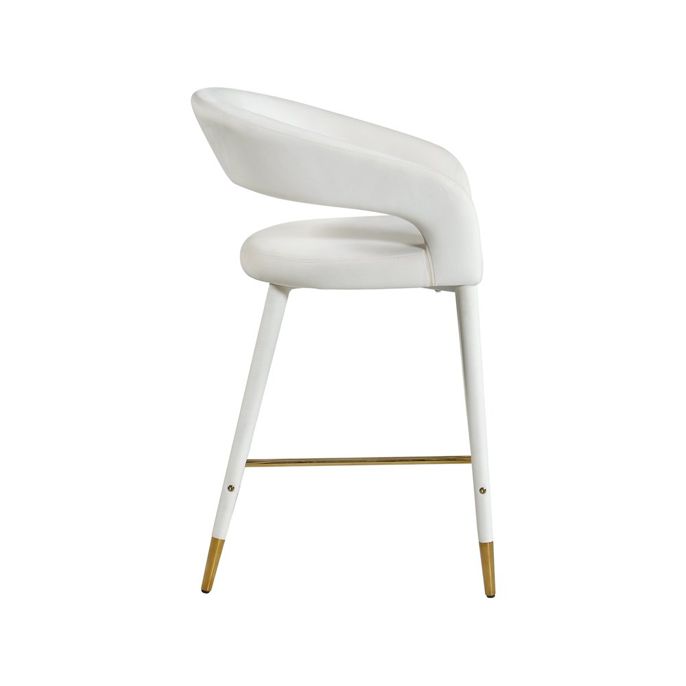 Destiny Cream Velvet Stool. Picture 4