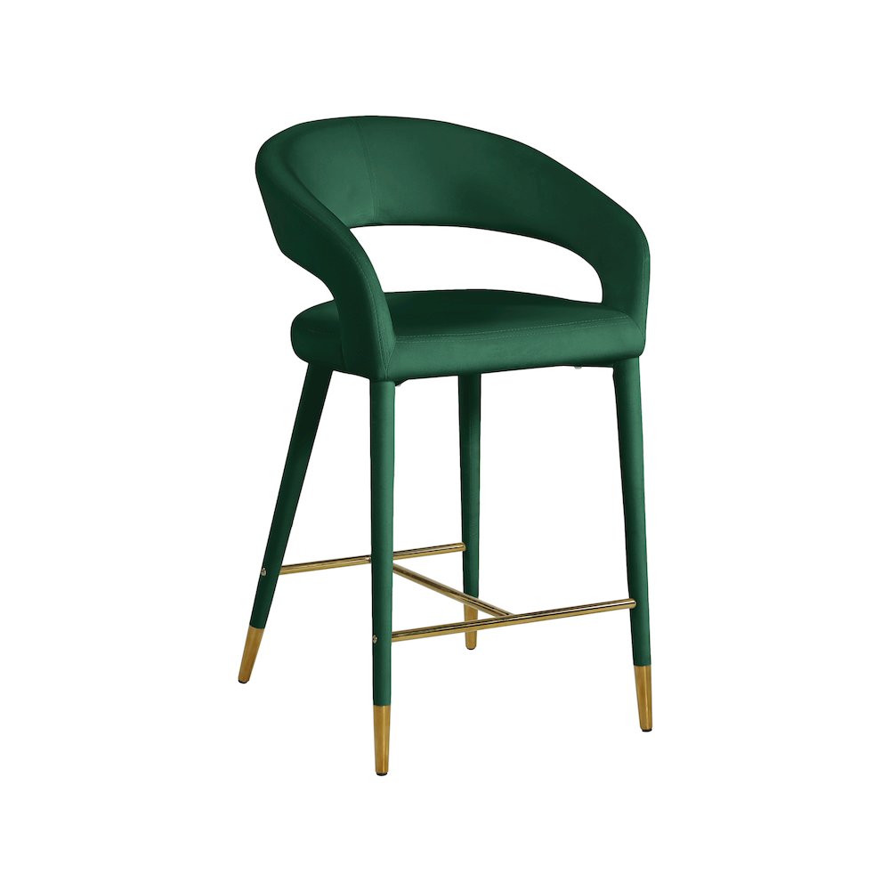 Destiny Green Velvet Stool. Picture 1