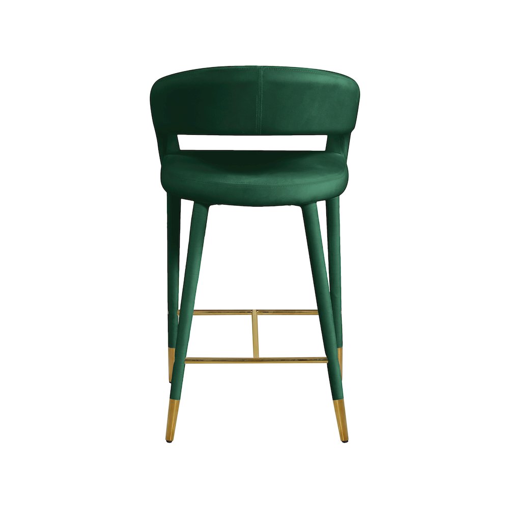 Destiny Green Velvet Stool. Picture 2