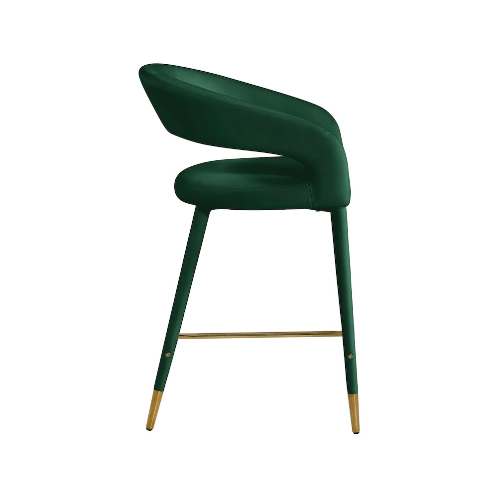 Destiny Green Velvet Stool. Picture 4