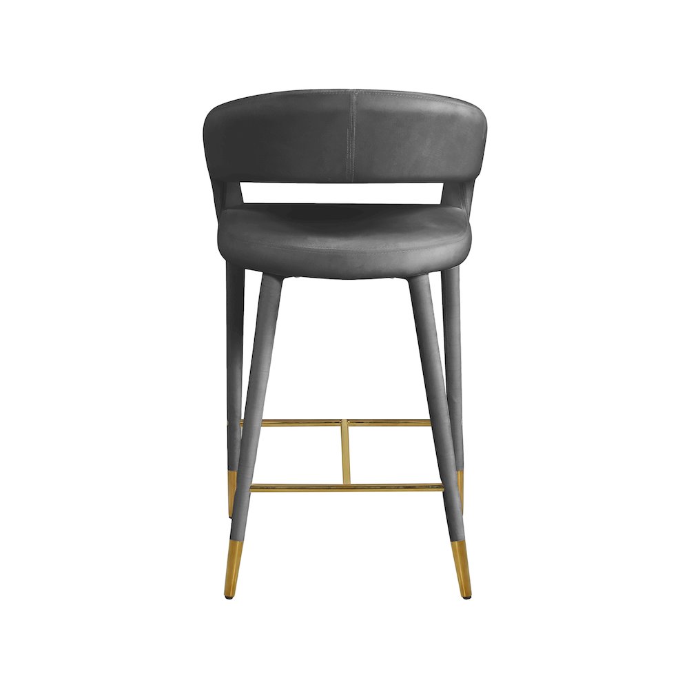 Destiny Grey Velvet Stool. Picture 2