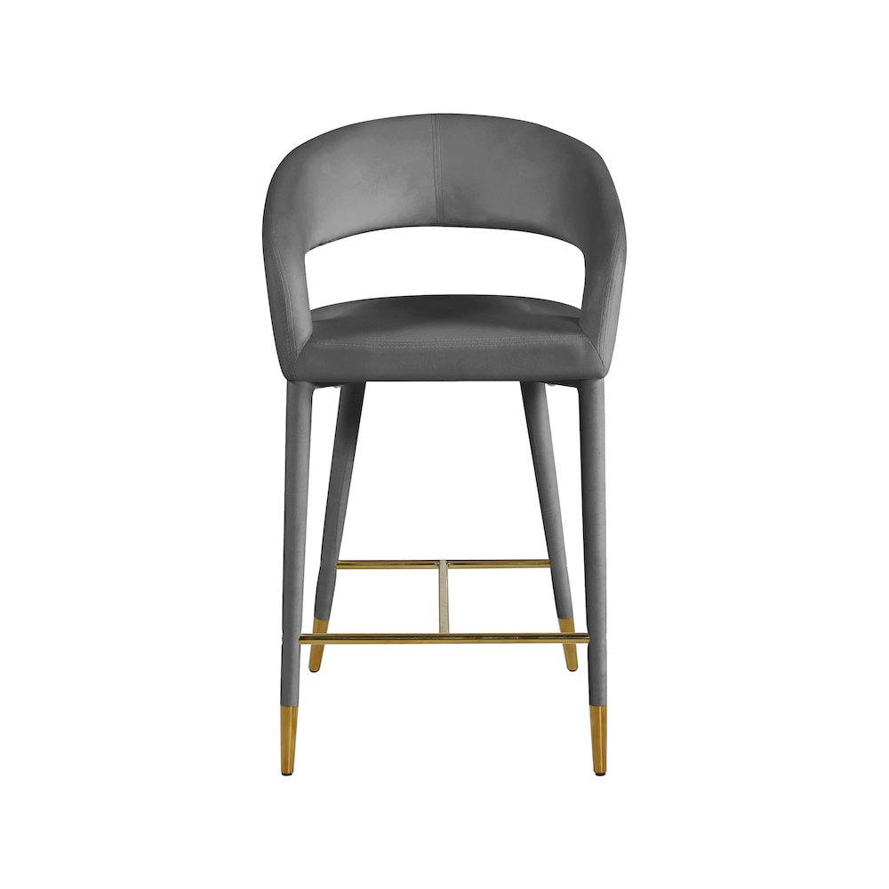 Destiny Grey Velvet Stool. Picture 3