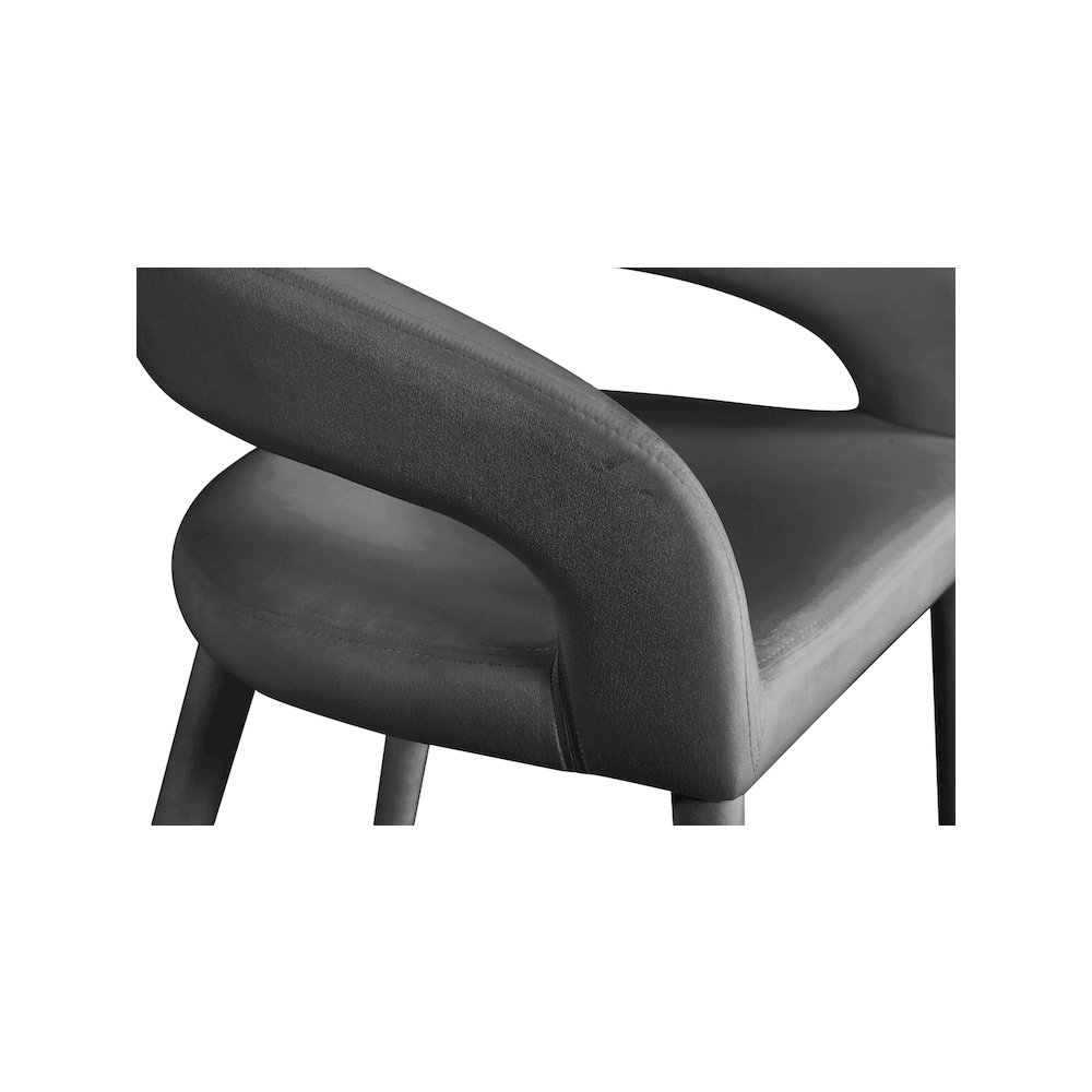 Destiny Grey Velvet Stool. Picture 5