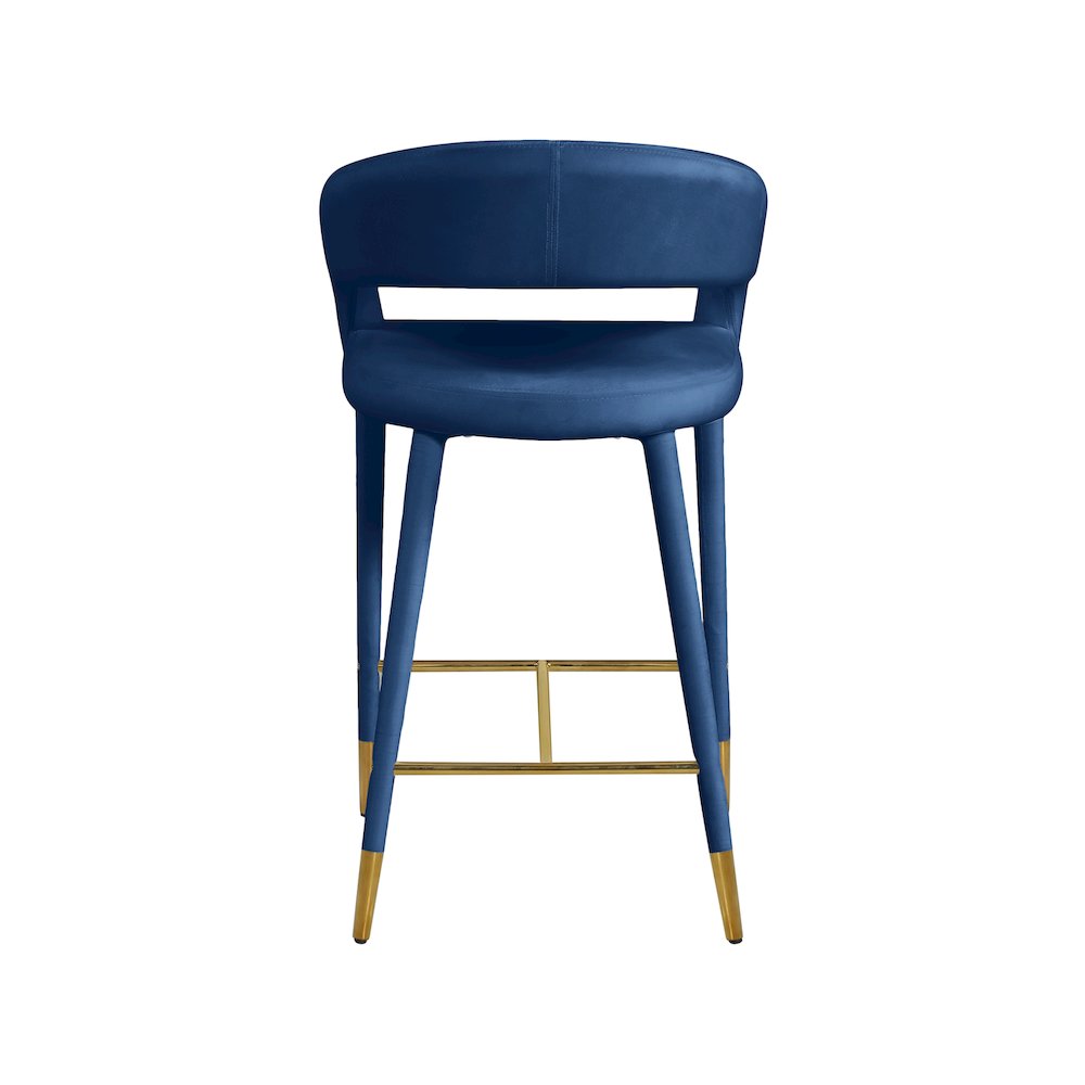 Destiny Navy Velvet Stool. Picture 2