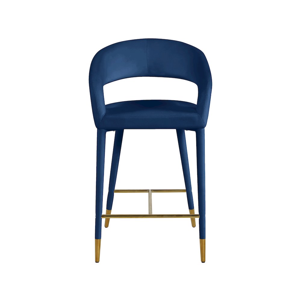 Destiny Navy Velvet Stool. Picture 3